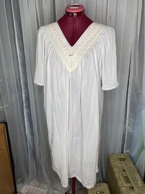 nightgown vintage satin V neck pink